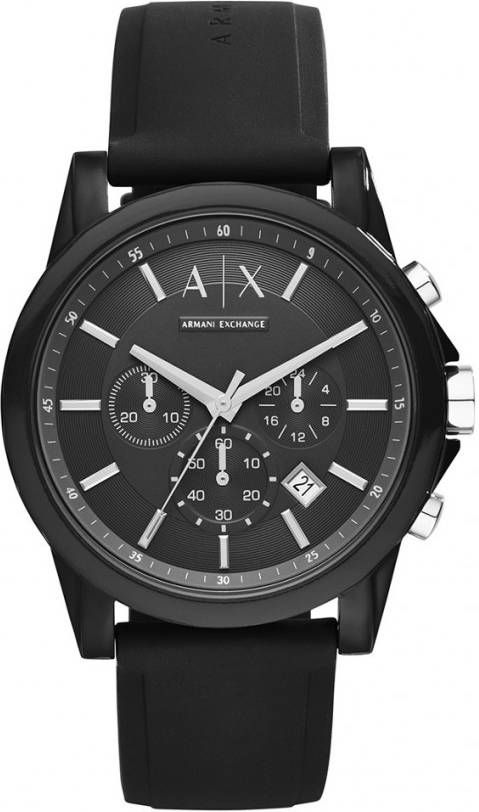 Armani Exchange AX1326 Outerbanks Siliconen horloge Zwart online kopen