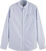 Scotch & Soda gestreept regular fit overhemd met biologisch katoen lichtblauw online kopen