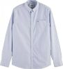 Scotch & Soda gestreept regular fit overhemd met biologisch katoen lichtblauw online kopen