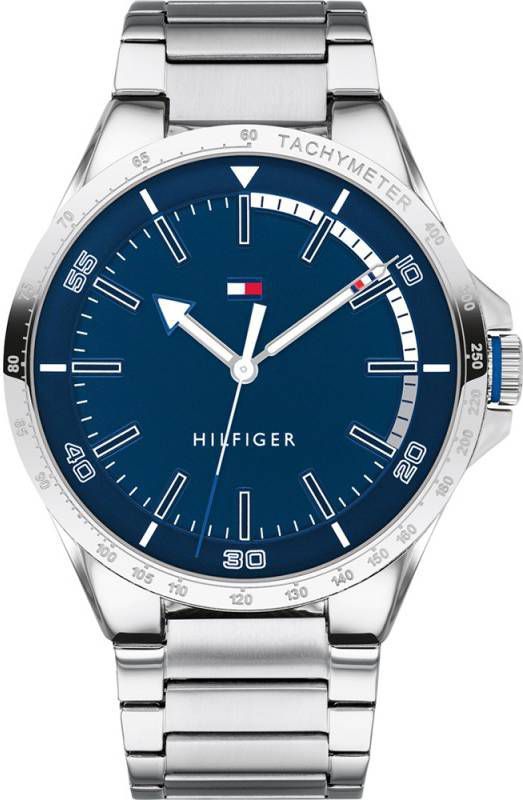 Tommy Hilfiger Horloge met blauwe wijzerplaat th1791524 zilver - Yulook.be