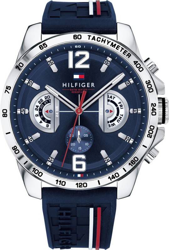 Tommy Hilfiger Decker horloge met silicone horlogeband th1791476 blauw -  Yulook.be