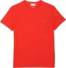 Lacoste Premium cotton round neck t shirt , Roze, Dames online kopen