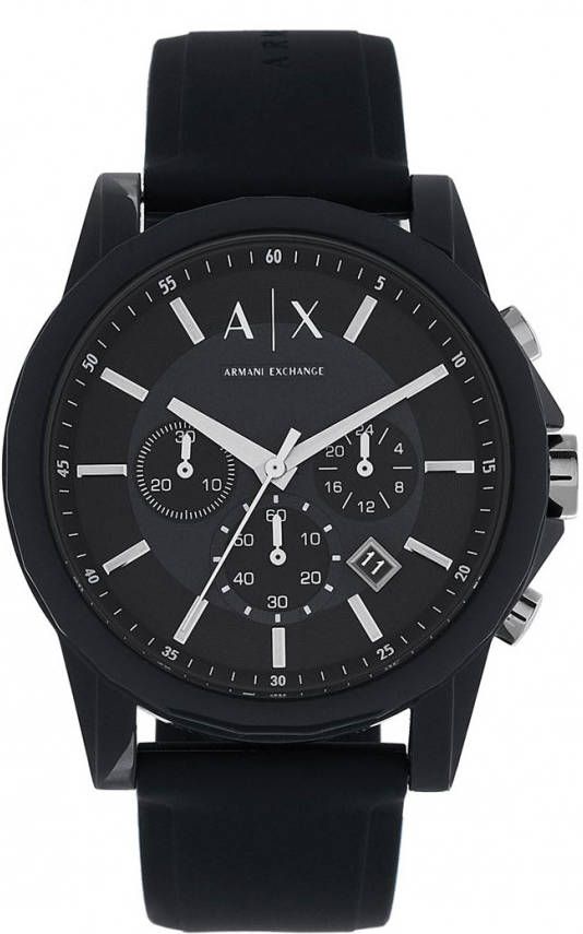 Armani Exchange AX1326 Outerbanks Siliconen horloge Zwart online kopen