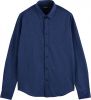 Scotch & Soda Classic slim fit knitted shirt blue stretch jersey online kopen